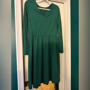 Elegant Green Long Sleeve Dress
